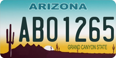 AZ license plate ABO1265