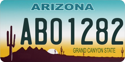AZ license plate ABO1282