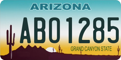 AZ license plate ABO1285