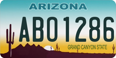 AZ license plate ABO1286