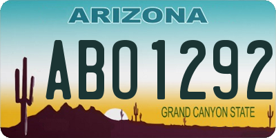 AZ license plate ABO1292