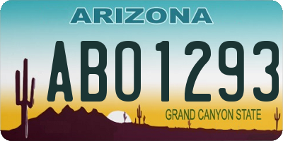 AZ license plate ABO1293