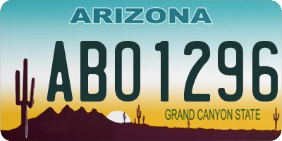 AZ license plate ABO1296