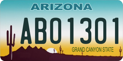 AZ license plate ABO1301
