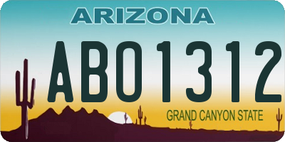 AZ license plate ABO1312
