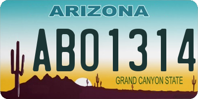 AZ license plate ABO1314