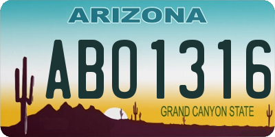 AZ license plate ABO1316