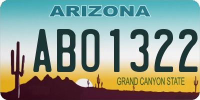 AZ license plate ABO1322