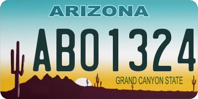 AZ license plate ABO1324