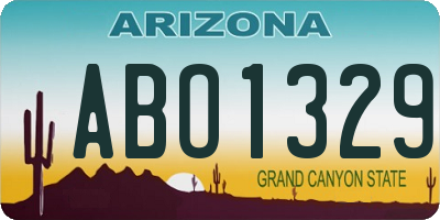 AZ license plate ABO1329