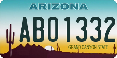 AZ license plate ABO1332