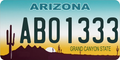 AZ license plate ABO1333