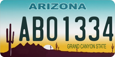 AZ license plate ABO1334