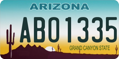 AZ license plate ABO1335