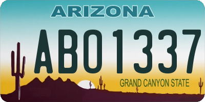 AZ license plate ABO1337