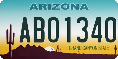 AZ license plate ABO1340