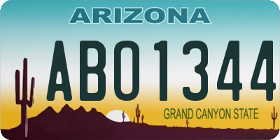 AZ license plate ABO1344
