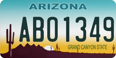 AZ license plate ABO1349