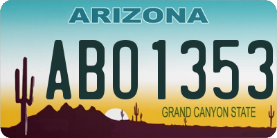 AZ license plate ABO1353