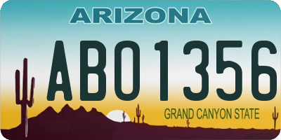 AZ license plate ABO1356