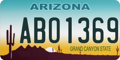 AZ license plate ABO1369