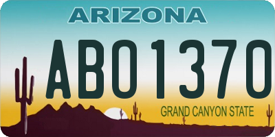 AZ license plate ABO1370