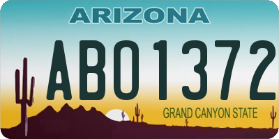 AZ license plate ABO1372