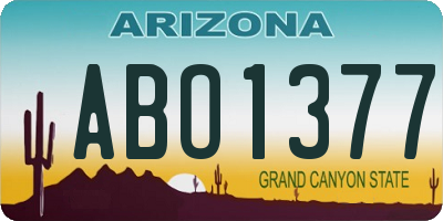 AZ license plate ABO1377