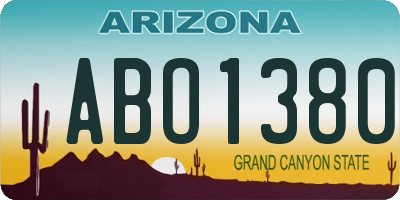 AZ license plate ABO1380