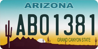 AZ license plate ABO1381