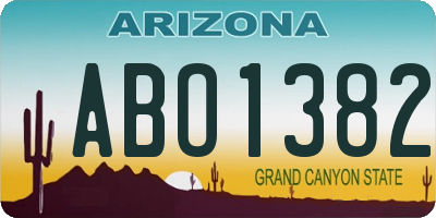 AZ license plate ABO1382