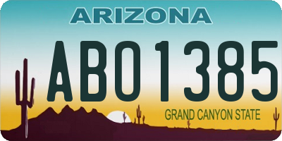 AZ license plate ABO1385