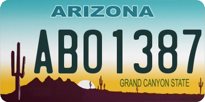 AZ license plate ABO1387