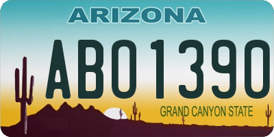 AZ license plate ABO1390