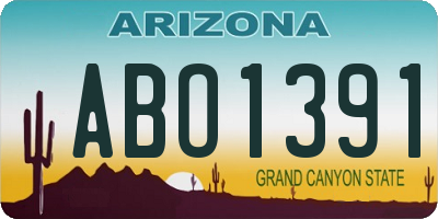 AZ license plate ABO1391