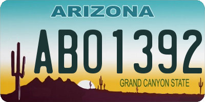 AZ license plate ABO1392