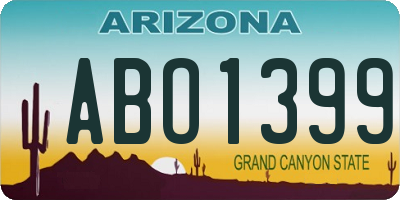 AZ license plate ABO1399