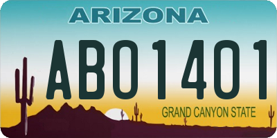 AZ license plate ABO1401