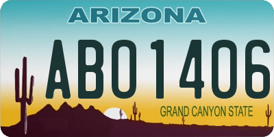 AZ license plate ABO1406