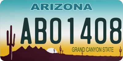 AZ license plate ABO1408