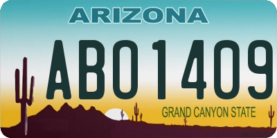 AZ license plate ABO1409