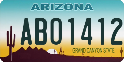 AZ license plate ABO1412