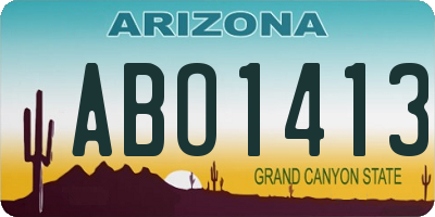 AZ license plate ABO1413