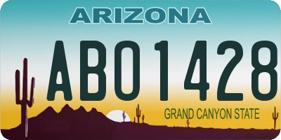 AZ license plate ABO1428
