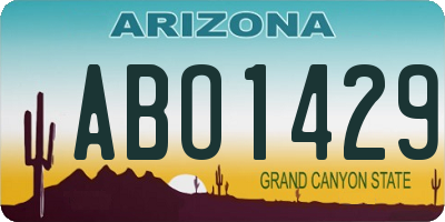 AZ license plate ABO1429