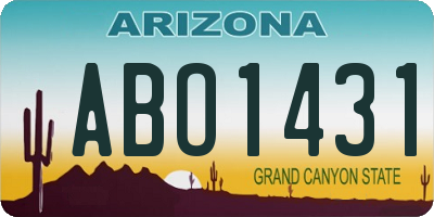 AZ license plate ABO1431
