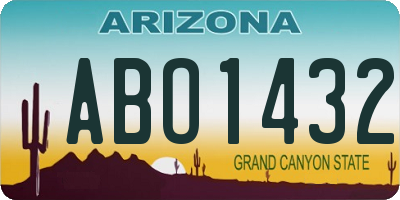 AZ license plate ABO1432