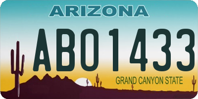 AZ license plate ABO1433