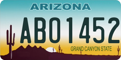 AZ license plate ABO1452