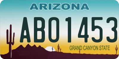 AZ license plate ABO1453